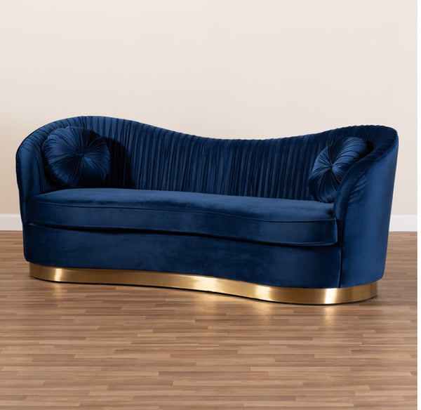 TSF-5510 Fabric Dark Blue Sofa And Chair Set