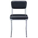 Coaster Furniture Retro 2066 Upholstered Dining Side Chair - Black (Set of 2) IMAGE 2