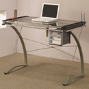 Coaster Furniture Melo 800986 41-inch Glass Top Drafting Table with Storage - Silver IMAGE 9