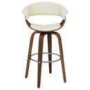Coaster Furniture Zion 100206 Upholstered Swivel Bar Stool - Walnut and Ecru IMAGE 2