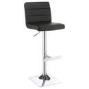 Coaster Furniture Bianca 120695 Upholstered Adjustable Bar Stool - Black (Set of 2) IMAGE 2