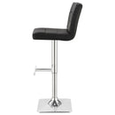 Coaster Furniture Bianca 120695 Upholstered Adjustable Bar Stool - Black (Set of 2) IMAGE 4