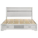 Coaster Furniture Miranda 205111KE 51-inch Wood Eastern King Storage Panel Bed - White IMAGE 3