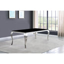 Coaster Furniture Carone 105071 Rectangular 61-inch Glass Top Dining Table - Black IMAGE 1