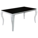 Coaster Furniture Carone 105071 Rectangular 61-inch Glass Top Dining Table - Black IMAGE 2