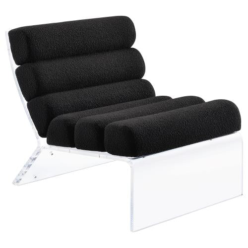 Serreta Boucle Upholstered Armless Accent Chair With Clear Acrylic Frame Black 903162