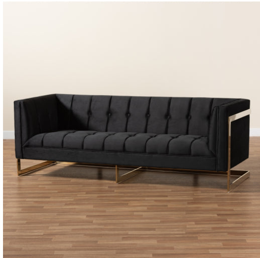 TSF-5507-Black/Gold Sofa And Chair Set