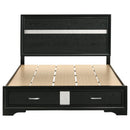 Coaster Furniture Miranda 206361Q 51-inch Wood Queen Storage Panel Bed - Black IMAGE 3