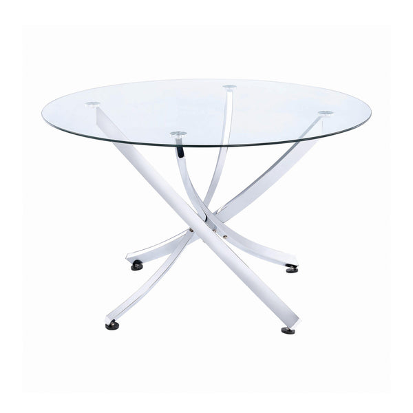 Coaster Furniture Round Beckham Dining Table with Glass Top & Pedestal Base 106440 IMAGE 1