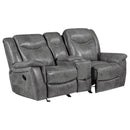 Coaster Furniture Conrad 650355 Upholstered Padded Arm Glider Loveseat - Grey IMAGE 2