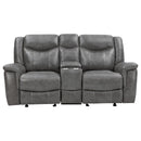 Coaster Furniture Conrad 650355 Upholstered Padded Arm Glider Loveseat - Grey IMAGE 5