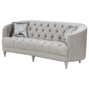 Coaster Furniture Avonlea 508461 Upholstered Sloped Arm Sofa - Grey Velvet IMAGE 3