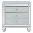 Coaster Furniture Gunnison 223212 2-Drawer Nightstand - Silver Metallic IMAGE 2