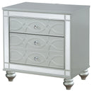 Coaster Furniture Gunnison 223212 2-Drawer Nightstand - Silver Metallic IMAGE 3