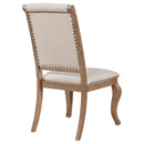 Coaster Furniture Brockway 110292 Upholstered Dining Chair - Barley Brown (Set of 2) IMAGE 6