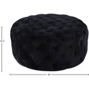 Meridian Addison Black Velvet Ottoman/Bench IMAGE 3