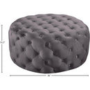 Meridian Addison Grey Velvet Ottoman/Bench IMAGE 3