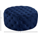 Meridian Addison Navy Velvet Ottoman/Bench IMAGE 3