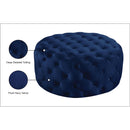 Meridian Addison Navy Velvet Ottoman/Bench IMAGE 4
