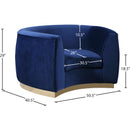 Meridian Julian Navy Velvet Chair IMAGE 7