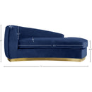 Meridian Julian Navy Velvet Chaise IMAGE 5