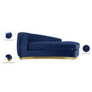 Meridian Julian Navy Velvet Chaise IMAGE 6