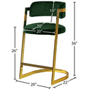 Meridian Stephanie Green Velvet Stool IMAGE 5