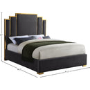 Meridian Hugo Grey Velvet King Bed IMAGE 4