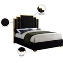 Meridian Hugo Black Velvet Queen Bed IMAGE 5
