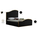Meridian Jolie Black Velvet Queen Bed (3 Boxes) IMAGE 5