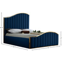 Meridian Jolie Navy Velvet Queen Bed (3 Boxes) IMAGE 4