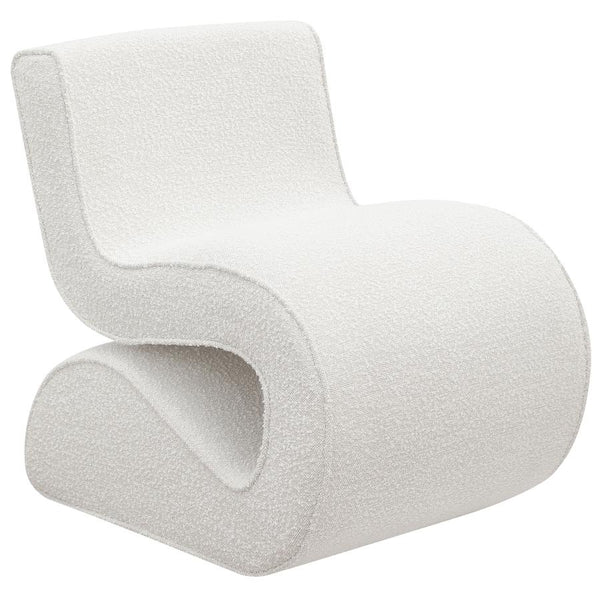Ronea Boucle Upholstered Armless Curved Accent Chair Cream 903154