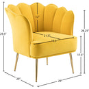 Meridian Jester Yellow Velvet Accent Chair IMAGE 6