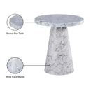 Meridian Omni White Faux Marble End Table IMAGE 7