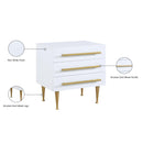 Meridian Marisol White Night Stand IMAGE 11
