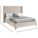 Meridian Barolo Cream Velvet Full Bed IMAGE 8