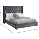 Meridian Barolo Grey Velvet Full Bed IMAGE 8