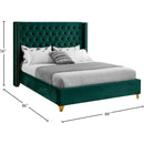 Meridian Barolo Green Velvet King Bed IMAGE 8