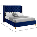 Meridian Barolo Navy Velvet Queen Bed IMAGE 8