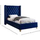Meridian Barolo Navy Velvet Twin Bed IMAGE 4