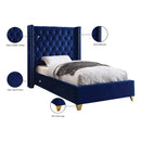 Meridian Barolo Navy Velvet Twin Bed IMAGE 5