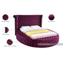 Meridian Luxus Purple Velvet Queen Bed IMAGE 12