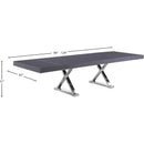 Meridian Excel Grey Oak Veneer Lacquer Extendable Dining Table (3 Boxes) IMAGE 10