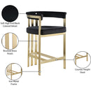 Meridian Marcello Black Velvet Counter Stool IMAGE 8