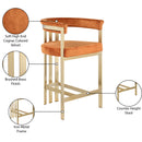 Meridian Marcello Cognac Velvet Counter Stool IMAGE 8