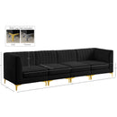 Meridian Alina Black Velvet Modular Sofa IMAGE 17