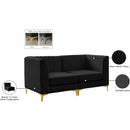 Meridian Alina Black Velvet Modular Sofa IMAGE 18