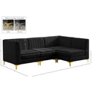Meridian Alina Black Velvet Modular Sectional IMAGE 20