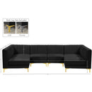 Meridian Alina Black Velvet Modular Sectional IMAGE 14