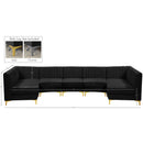 Meridian Alina Black Velvet Modular Sectional IMAGE 14